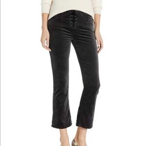 AG Jeans Jodi Crop Lace-Up velour jean